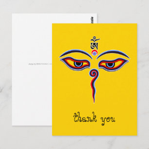 Carte Postale Yeux de sagesse du Bouddha - Yeux du temple de Bod