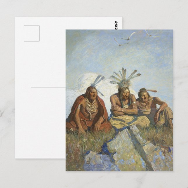 Carte Postale Yeux noirs, bijoux, sans scrupules par N.C. Wyeth (Devant / Derrière)