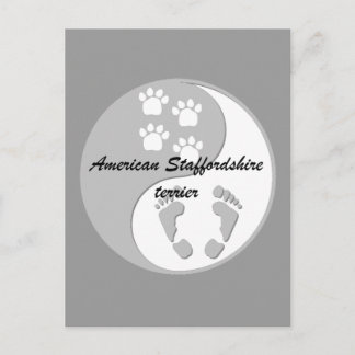 Carte Postale yin yang american staffordshire terrier