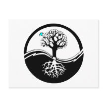 Yin Yang Arbre De Vie Noir & Blanc