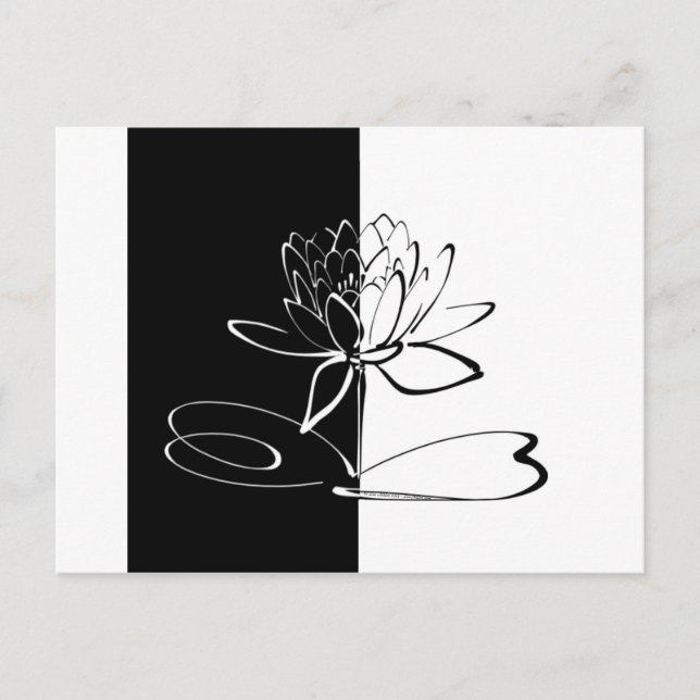 Carte Postale Yin Yang Black Lotus Blossom (Devant)