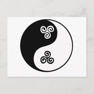 Carte Postale Yin Yang Celtic Tri Spiral