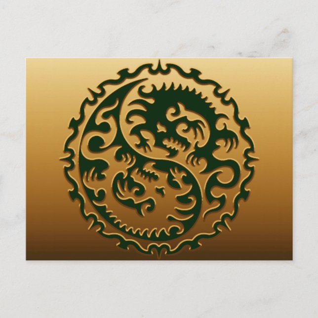 Carte Postale Yin Yang Dragons magiques 3 (Devant)