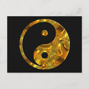 Carte Postale Yin & Yang GOLD   noir