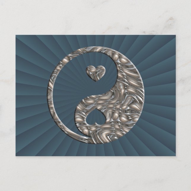 Carte Postale Yin & Yang / Hearts SILVER (Devant)