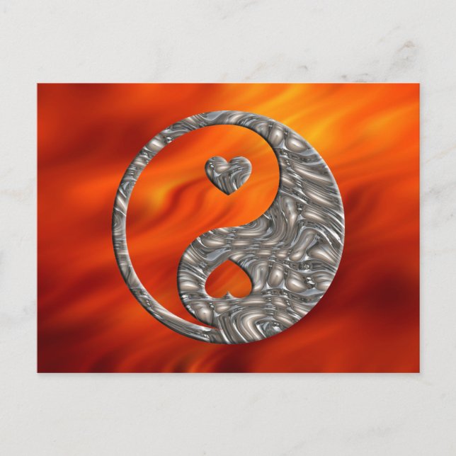 Carte Postale Yin & Yang / Hearts SILVER (Devant)