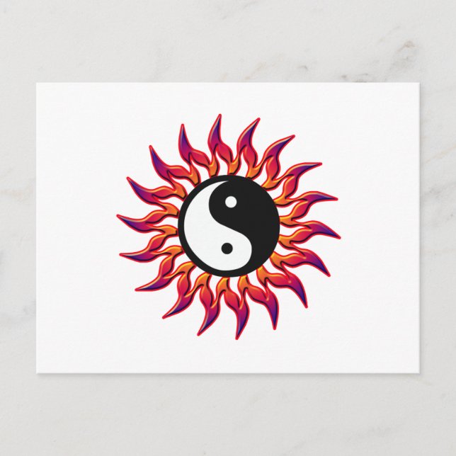 Carte Postale Yin Yang Sun flamboyant (Devant)