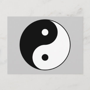 Carte Postale Yin Yang symbole noir blanc