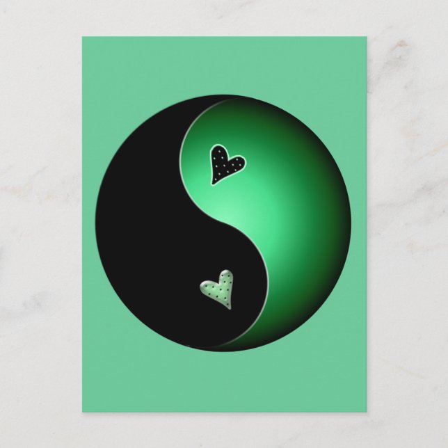 Carte Postale yin yang vert (Devant)