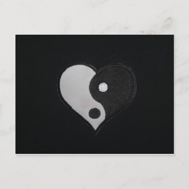 Carte Postale Ying Yang (B&W) Produits cardiaques (Devant)