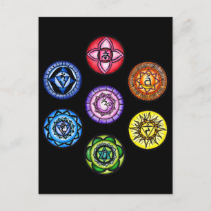 Carte Postale Yoga - 7 chakras Énergie