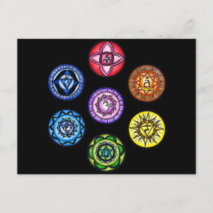 Carte Postale Yoga - 7 chakras Énergie