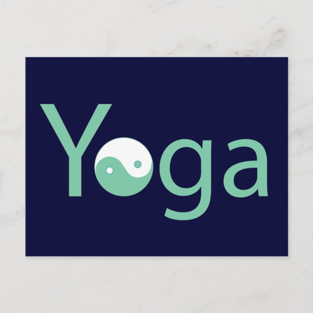 Carte Postale Yoga avec Yin Yang (Devant)