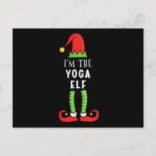 Carte Postale Yoga Elf Noël jumelé cadeau de famille
