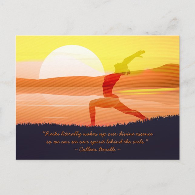 Carte Postale Yoga Enseignant Soleil Salutation Moitié Lune Pose (Devant)