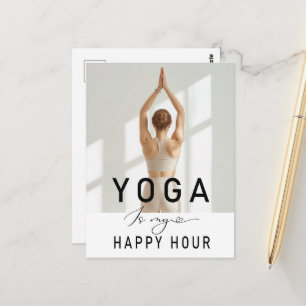 Carte Postale Yoga est mon heure heureuse Femme posant yoga