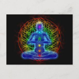 Carte Postale Yoga et méditation - fleur de vie
