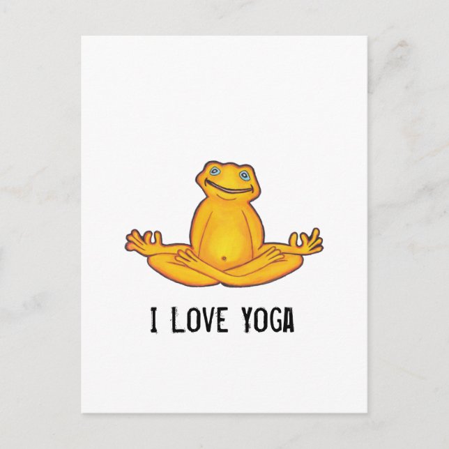 Carte Postale Yoga Frog - I Love Yoga Postcard (Devant)