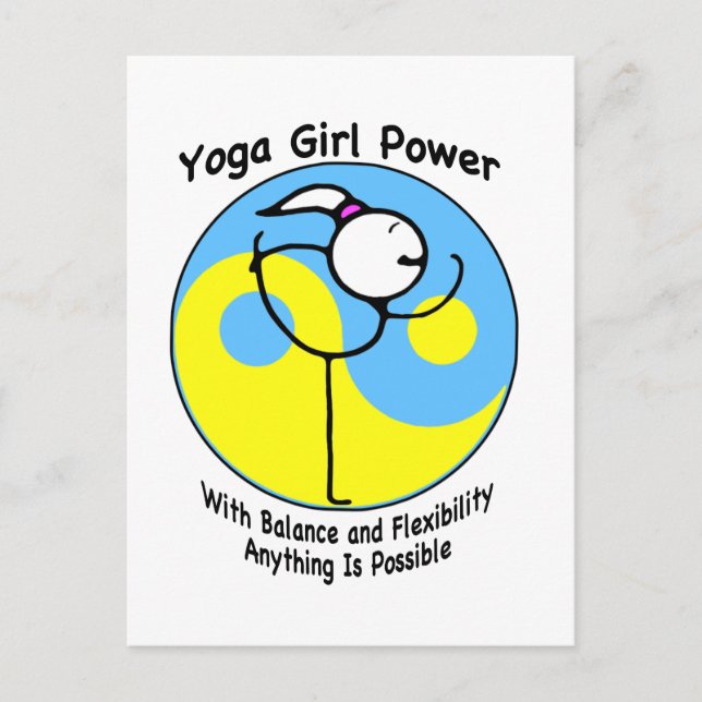 Carte Postale Yoga Girl Power Logo (Devant)