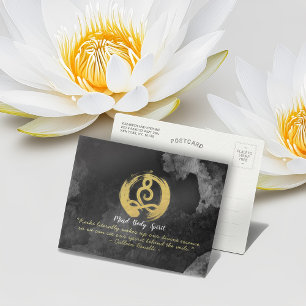 Carte Postale Yoga Instructor Gold Meditation Posture Symbole Ze