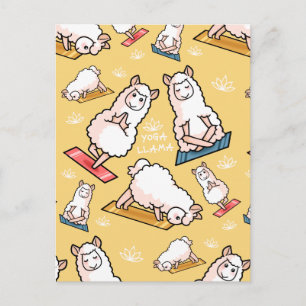 Carte Postale Yoga Llama Folie