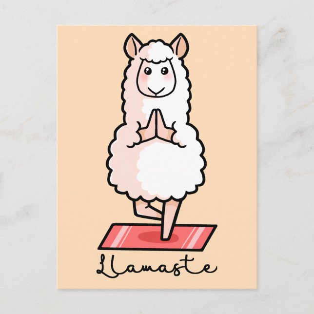Carte Postale Yoga Llama - Llamaste (Devant)