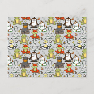 Carte Postale Yoga pose motif Yoga sans couture motif 44