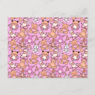 Carte Postale Yoga pose motif Yoga sans couture motif 59
