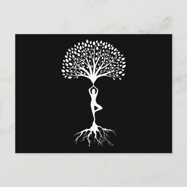 Carte Postale Yoga Tree Zen Nirvana Asana Méditation Bouddhisme  (Devant)