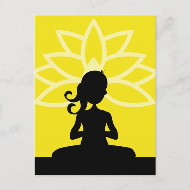 Carte postale Yoga Yellow Silhouette (Devant)