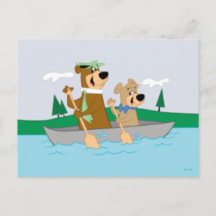 Carte Postale Yogi Bear et Boo Boo Fun Canoe Adventure