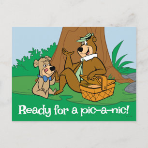 Carte Postale Yogi Bear et Boo-Boo pique-nique Snack