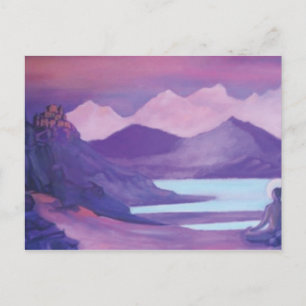 Carte Postale Yogi & Monastère en Montagnes Tibétaines