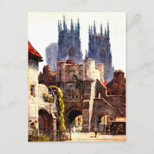 Carte Postale Yok Minster Bootham Bar Entrée Cathédrale des coul