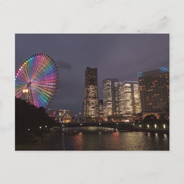 Carte Postale Yokohama la nuit, Japon (Devant)