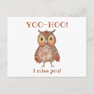 Carte Postale Yoo-hoo Cute Owl I Miss You School Teacher