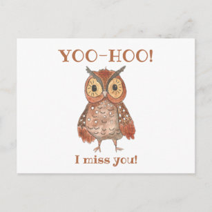 Carte Postale Yoo-hoo Cute Owl I Miss You School Teacher