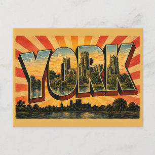 Carte Postale York Angleterre Art de Voyage Rétro
