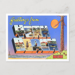 Carte postale York Beach, Maine Vintage Big Letter