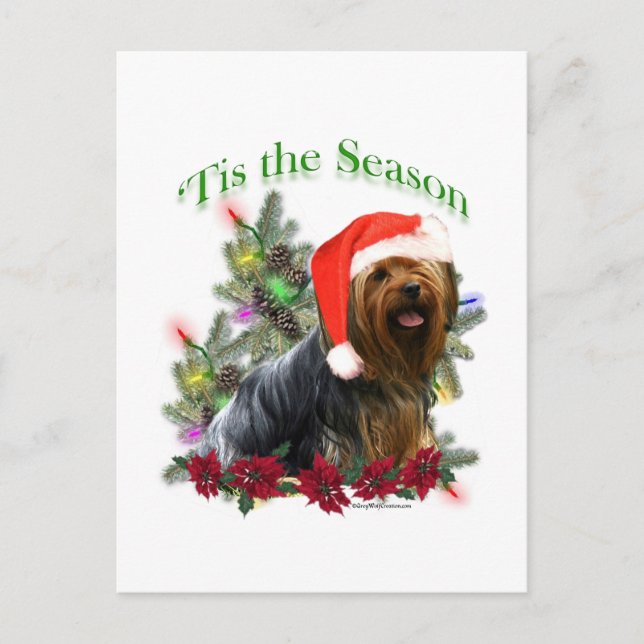 Carte Postale Yorkie 'C'est la saison (Devant)