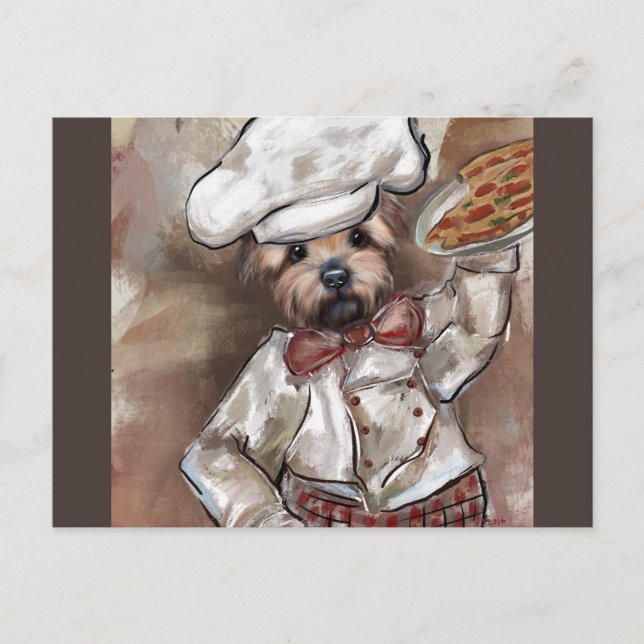 Carte Postale Yorkie Chef (Devant)