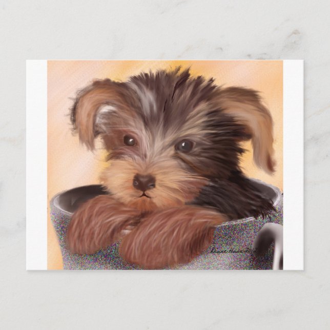 Carte Postale Yorkie dans votre Coupe (Devant)