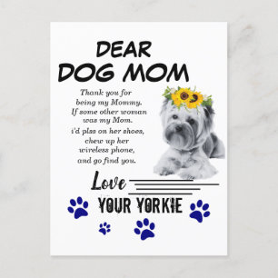 Carte Postale Yorkie Maman Poème Spacial