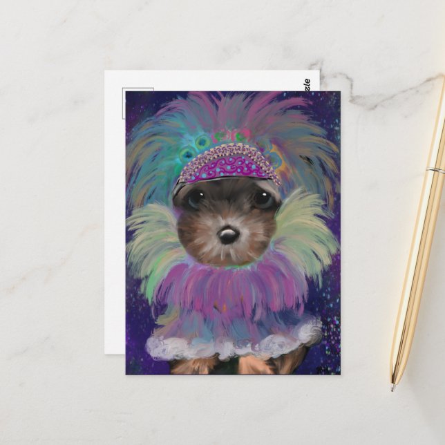 Carte Postale Yorkie  Poo (Devant/Arrière en situation)