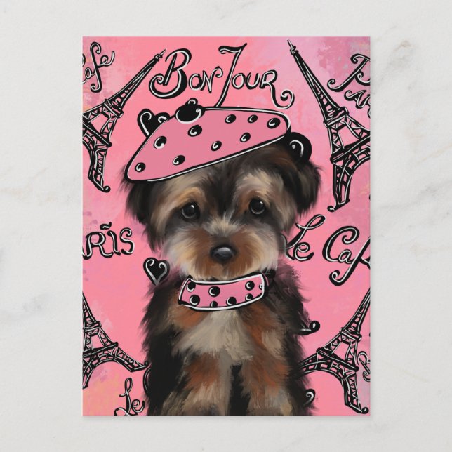 CARTE POSTALE YORKIE POO          (Devant)