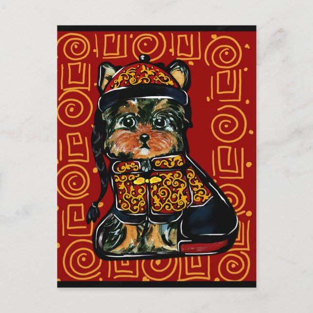 Carte Postale Yorkie Poo, Chien de l'Année 2018! (Devant)