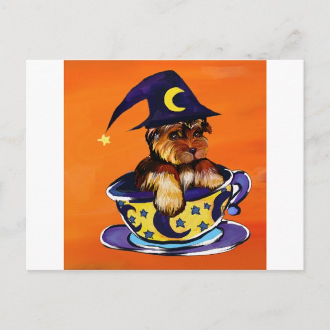 Carte Postale Yorkie Poo Halloween (Devant)