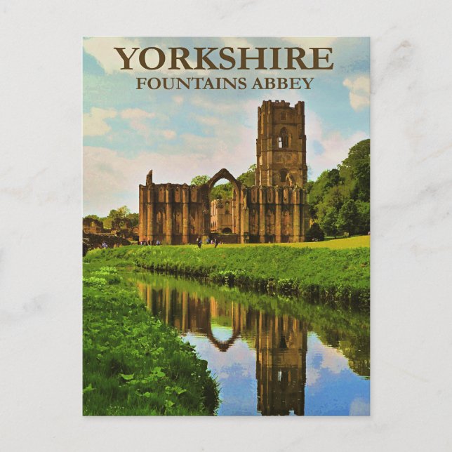 Carte Postale Yorkshire, Abbaye de Fountains, (Devant)