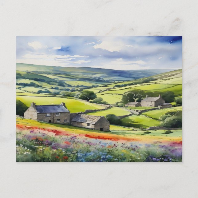 Carte Postale "Yorkshire Meadowsong" Paysage Yorkshire Dales (Devant)