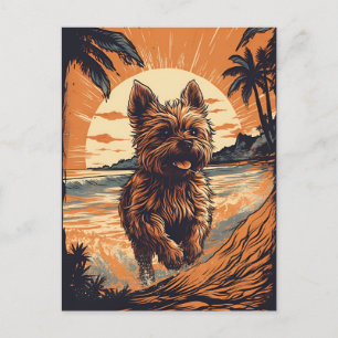 Carte Postale Yorkshire-terrier à la plage